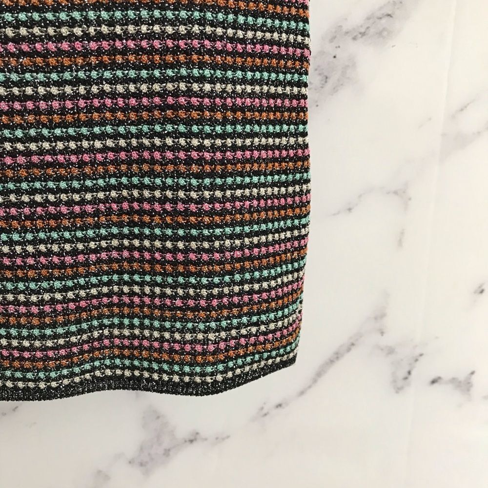 M Missoni Metallic knit stripe dress 6 bardot off shoulder stretch - Picture 5 of 10